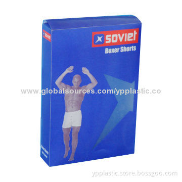 Plastic Packaging Box for Underwear with CMYK/Offset/Silkscreen/UV Printing